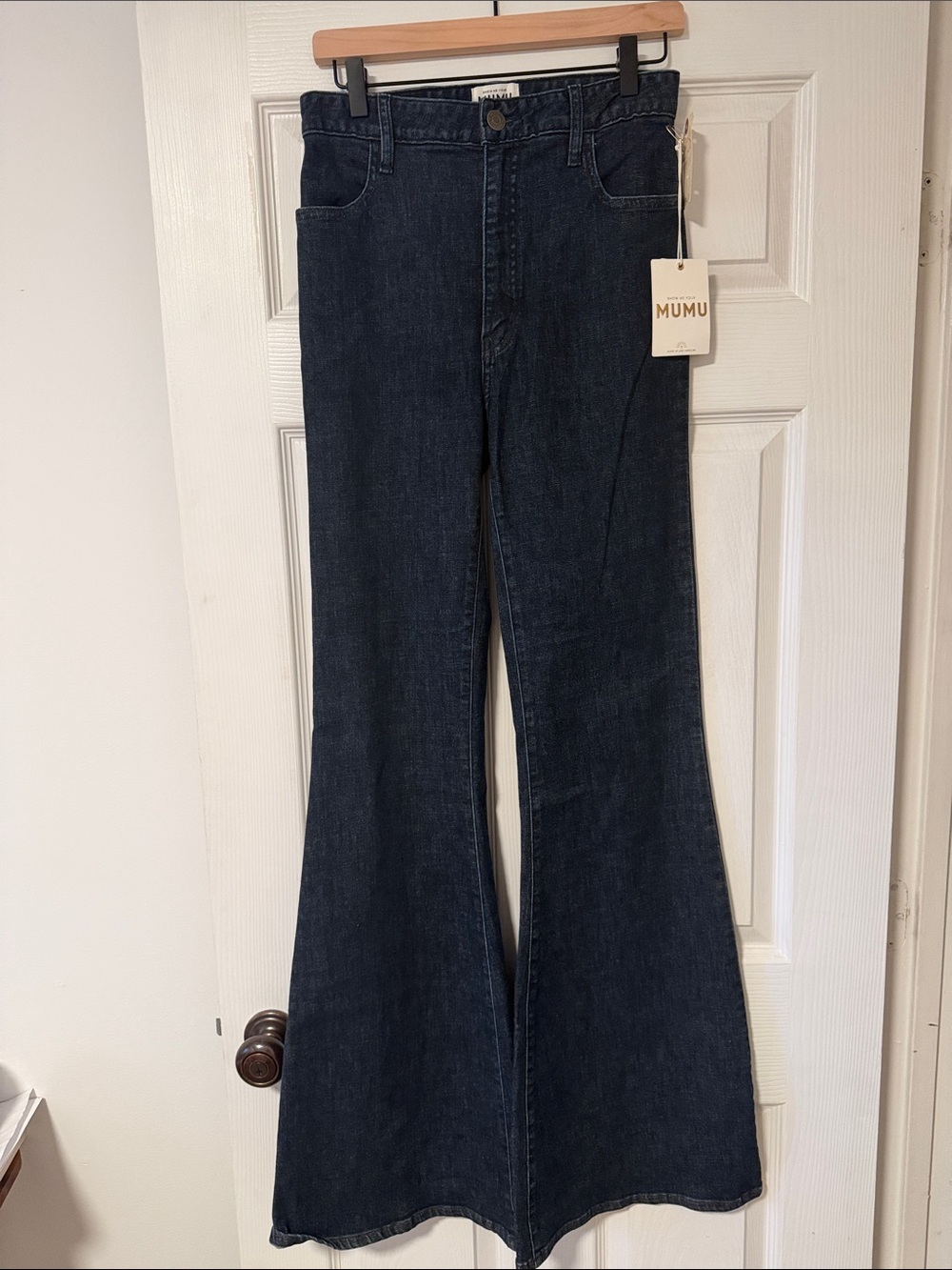 Show Me Your MuMu Dark Blue High-Rise Flare Jeans